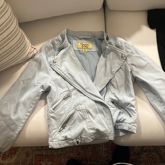 Maralyn & Me Jackets & Blazers - Light Blue Bomber Jacket